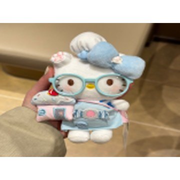 Blue House Bib Hello Kitty Plush