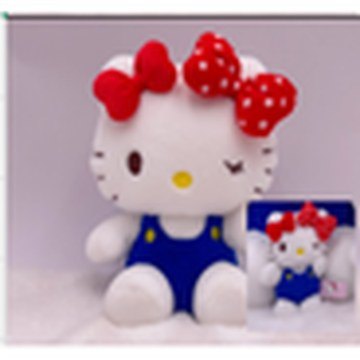 Classic Sitting Hello Kitty – Double Bow Navy Plush