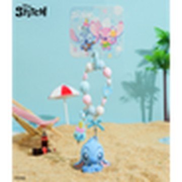 Stitch Series Flocked Hug Keychain – Gold Style