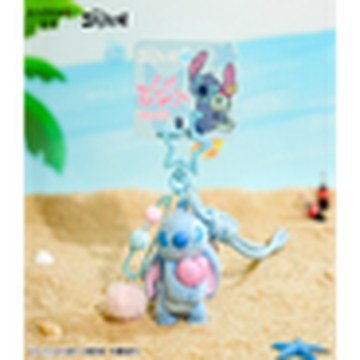 Stitch Series Fluffy Pom-Pom Keychain – Innocent Blue Style